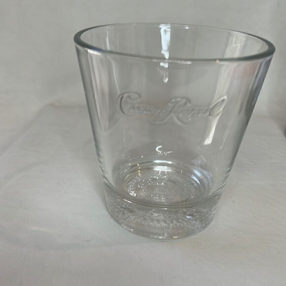 Crown Royal Other - Crown Royal Rocks Glass 8 Oz Embossed Logo 3 1/4 In Round 3 1/2 In Tall Whiskey